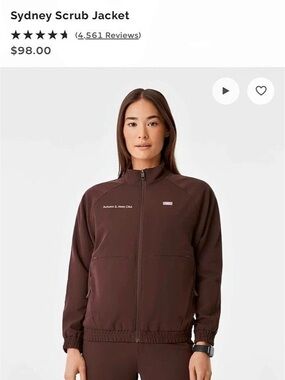 FIGS Sydney Scrub Jacket Espresso